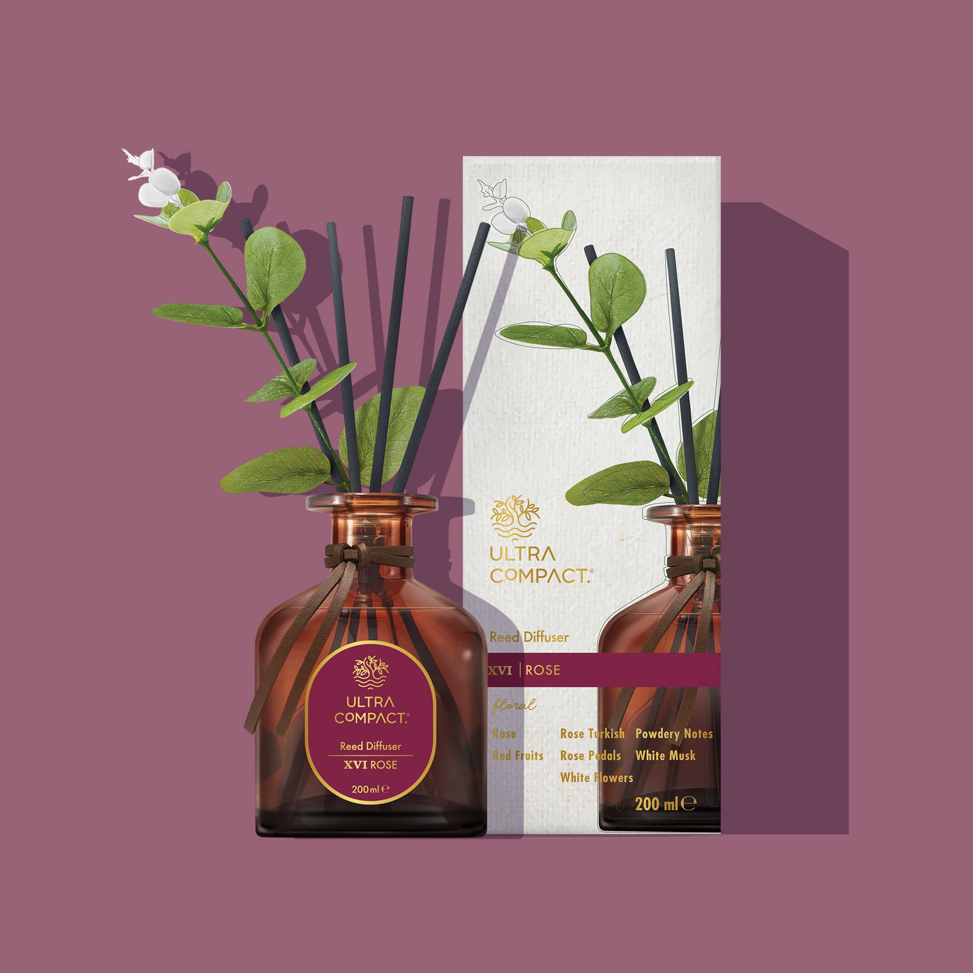 Ultra Compact Reed Diffuser - Rose