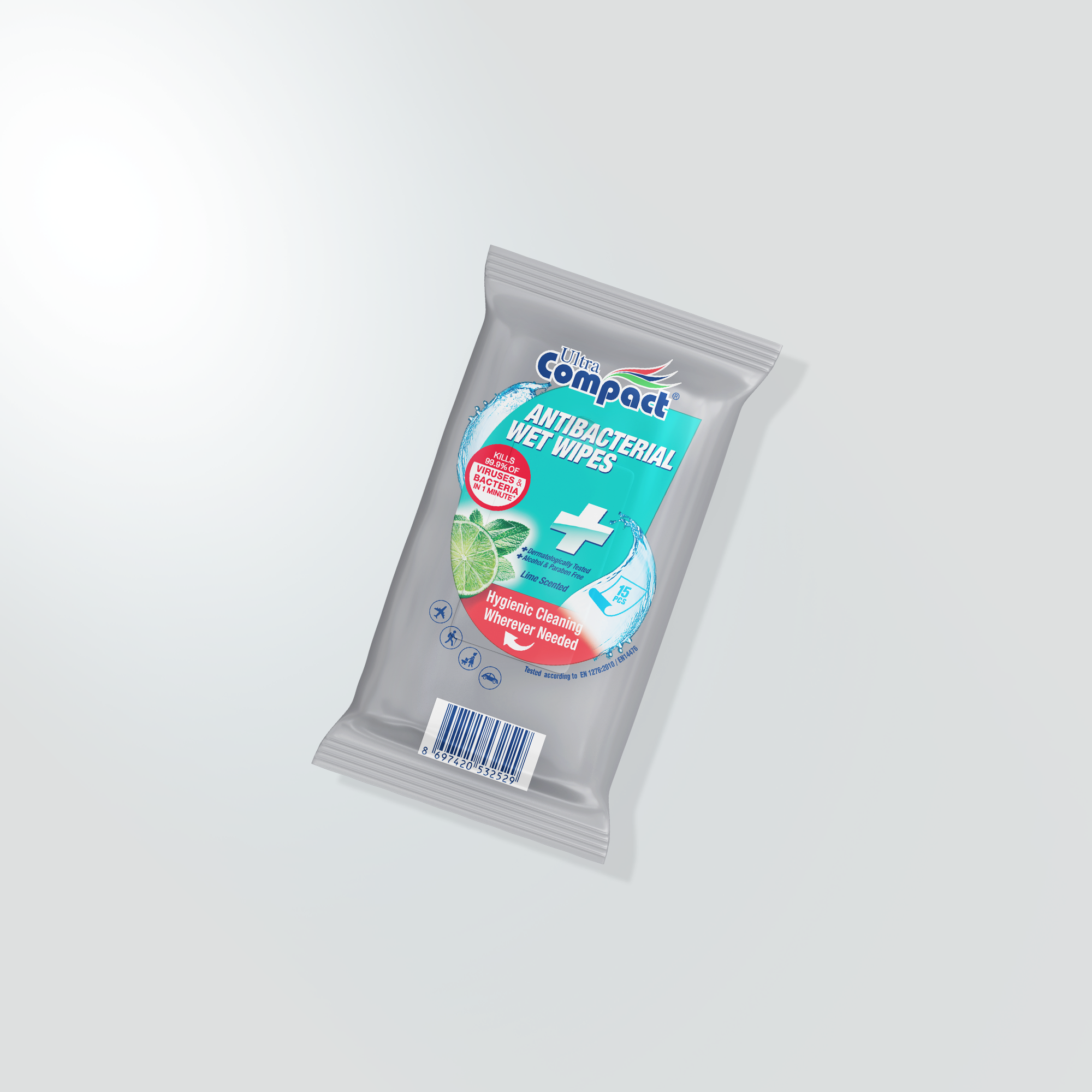 Ultra Compact Антибактериальные Карманные Влажные Салфетки