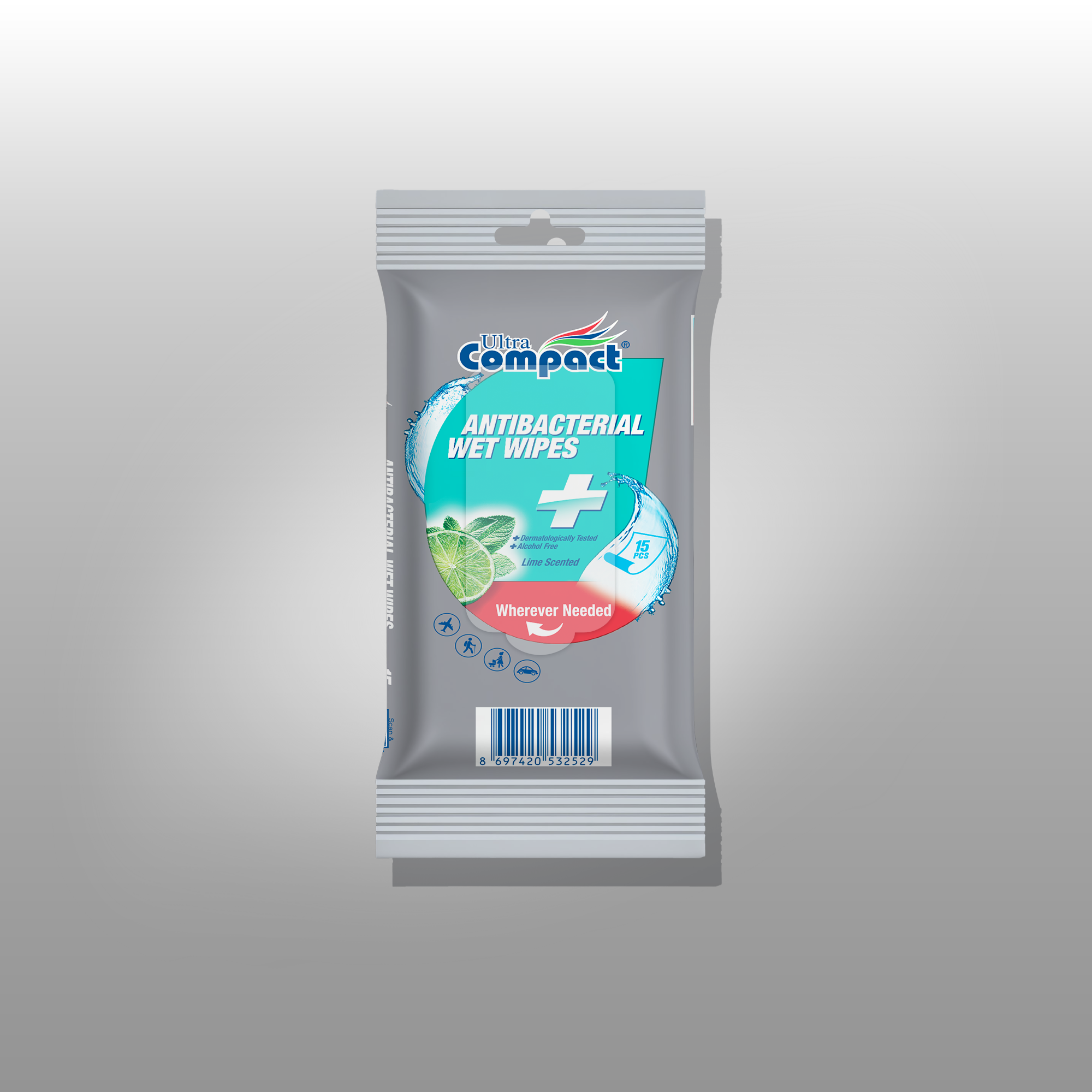 Ultra Compact Antibacterial Wet Wipes