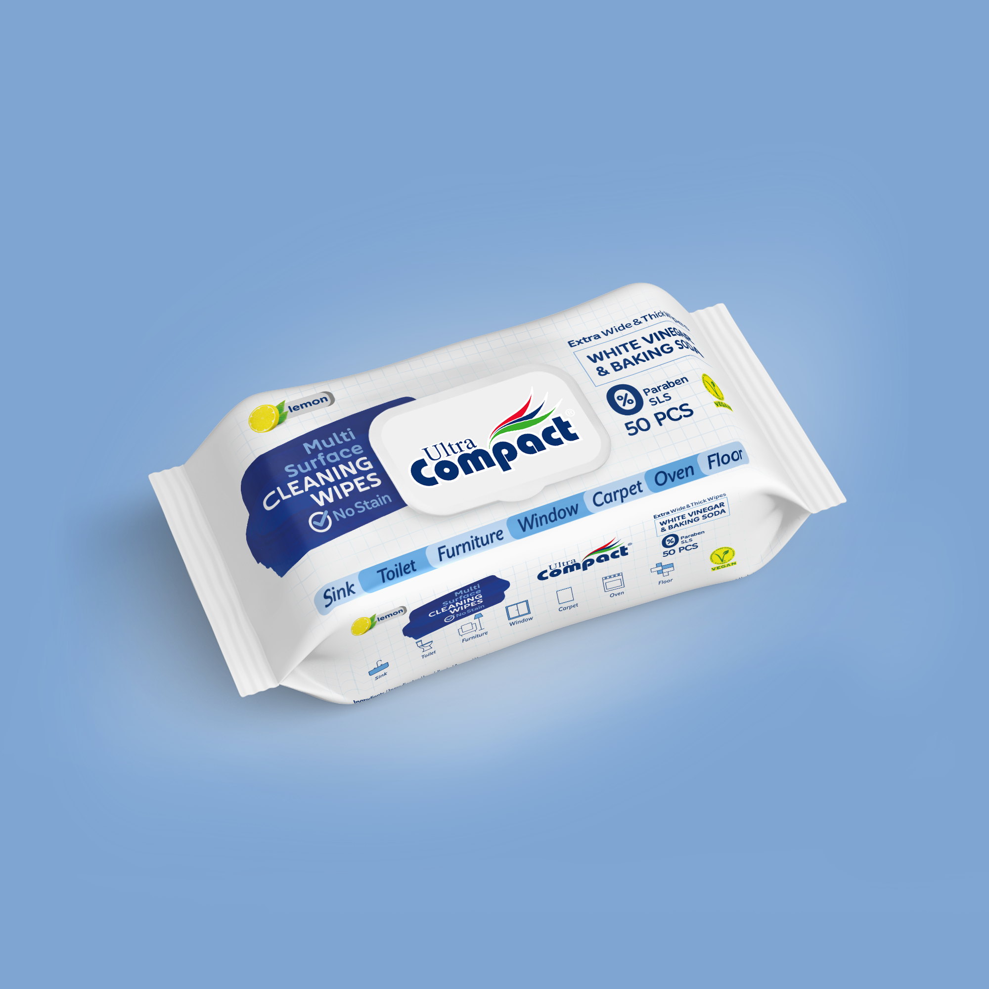 Ultra Compact Multi Surface Cleaning Wipes